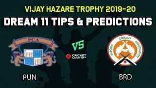 Dream11 Team Punjab vs Baroda, Round 2, Elite Group A and B Vijay Hazare Trophy 2019 VHT ODD – Cricket Prediction Tips For Today’s Match PUN vs BRD at Vadodara